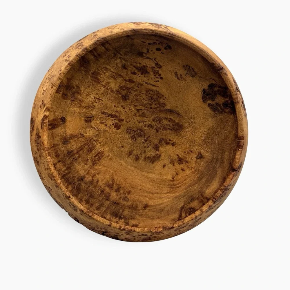 Burl Bowl Native American Wood Carved Pedestal Raised